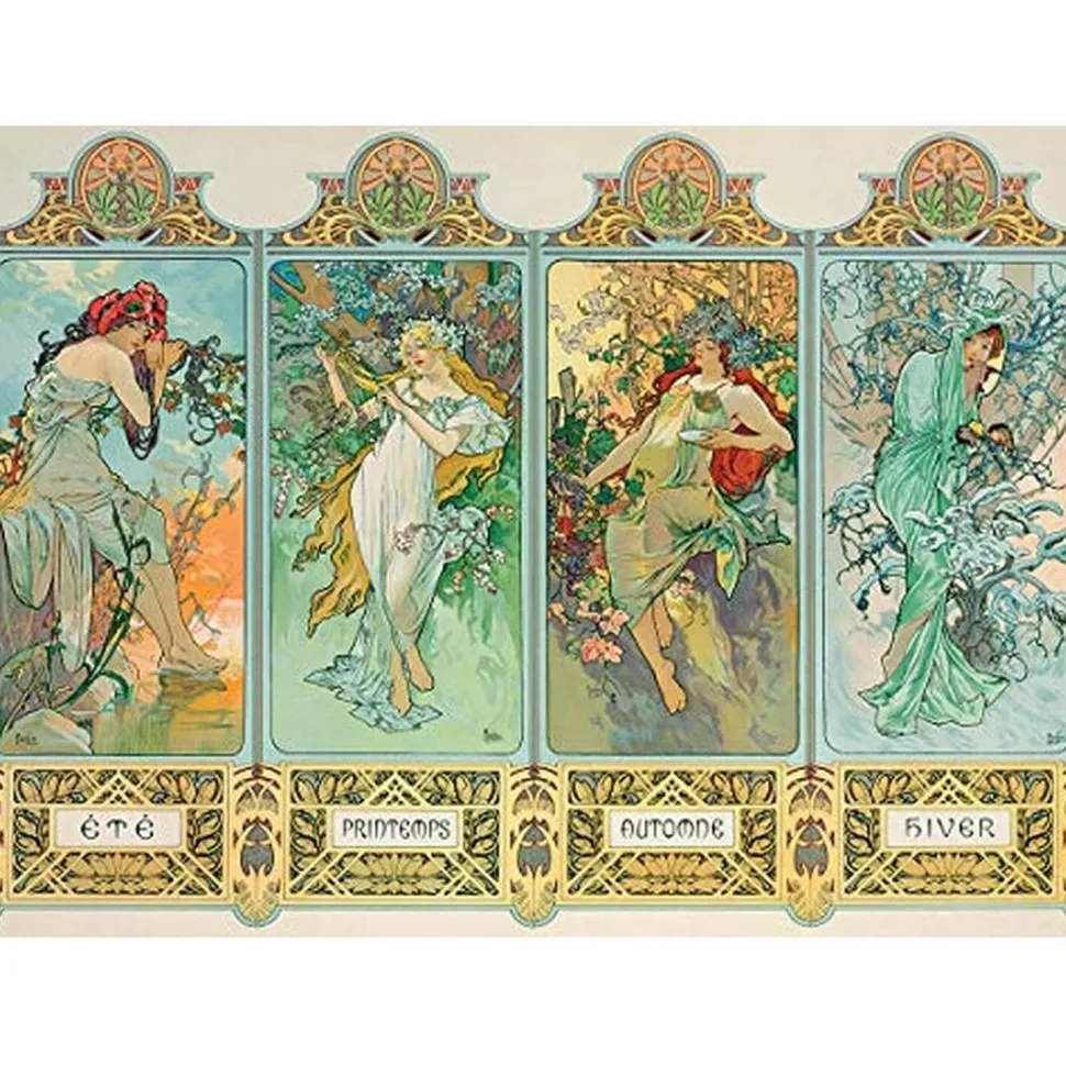 Puzzle 1000 pièces : Alphonse Maria Mucha : Les 4 saisons - Eurographics