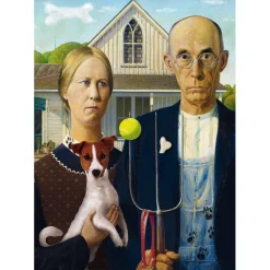 Puzzle 500 pièces : American Gothic : Édition Chien - Trefl