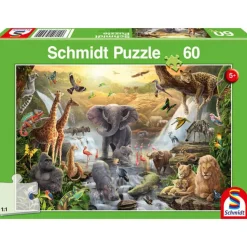 Puzzle 60 pièces : Animaux en Afrique - Schmidt