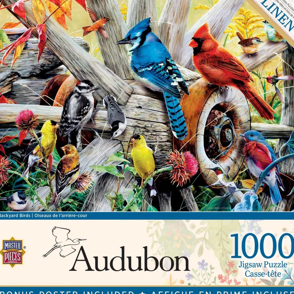 Puzzle 1000 pièces : Audubon - Les oiseaux du jardin - Master Pieces
