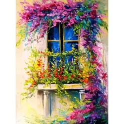 Puzzle 1000 Pièces : Balcon fleuri - EnjoyPuzzle