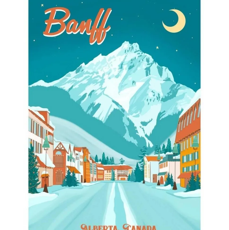 Puzzle 500 pièces : Banff Moonlight - Villager Puzzles