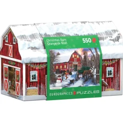 Puzzle 550 pièces : Boîte métal : Grange de Noël - Eurographics