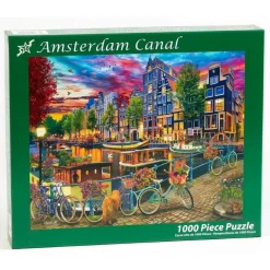 Puzzle 1000 pièces : Canal d'Amsterdam - Vermont Christmas Company