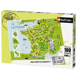 Puzzle 100 pièces : Carte de France - Nathan