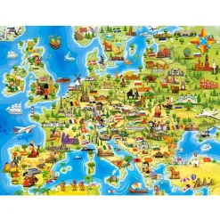 Puzzle 100 pièces : Carte de l'Europe - Castorland