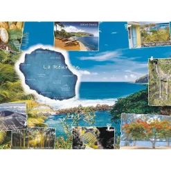 Puzzle 1500 pièces : Carte postale de La Réunion - Nathan