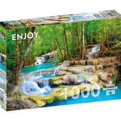 Puzzle 1000 Pièces : Cascade Turquoise - Thaïlande - EnjoyPuzzle