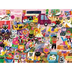 Puzzle 1000 pièces : Cat Crowd - Édition Spéciale Lauren Lowen - Magnolia