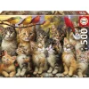 Puzzle 500 pièces : CHATONS ET OISEAUX - Educa