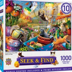 Puzzle 1000 pièces : Cherche et trouve - Greenhouse Gone Wild - Master Pieces