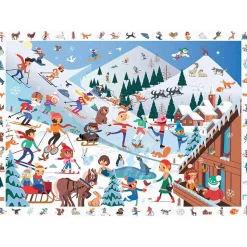 Puzzle 100 pièces : Cherche et Trouve : Sports d'Hiver - Sentosphère