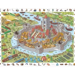 Puzzle 100 pièces - Cherche et trouve : Le Château Fort - Sentosphère
