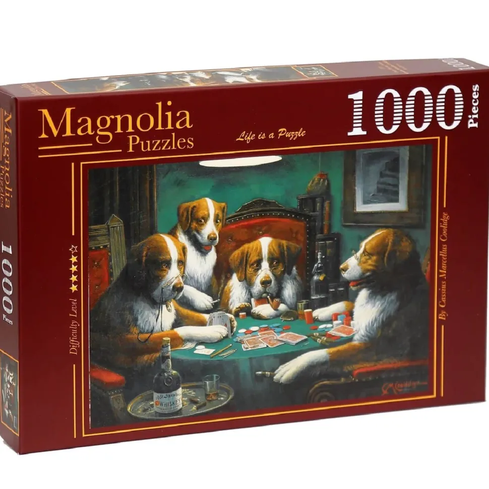 Puzzle 1000 pièces : Chiens jouant au poker - Magnolia