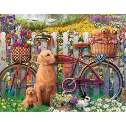 Puzzle 500 pièces - Chiens mignons dans le jardin - Ravensburger