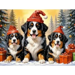 Puzzle 1000 pièces : Chiots des fêtes - CherryPazzi