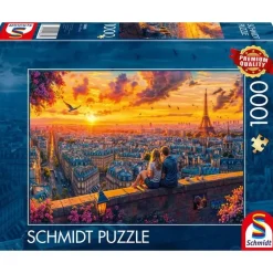 Puzzle 1000 pièces : Chuchotements sur les toits de Paris - Schmidt