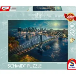 Puzzle 2000 pièces : Clair de lune à Manhattan, Thomas Kinkade - Schmidt