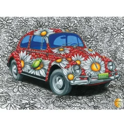Puzzle 500 pièces : Coccinelle VW peinte - Dino