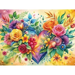Puzzle 1000 pièces : Coeur de fleurs - Yazz puzzle