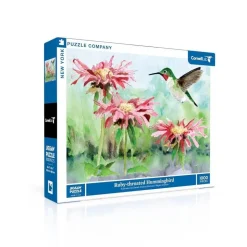Puzzle 1000 pièces : Colibri à gorge rubis - New York Puzzle Company