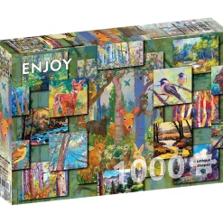 Puzzle 1000 pièces : Collage de forêt - EnjoyPuzzle