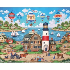 Puzzle 550 pièces : Collection Heartland - Ballons au-dessus de la baie - Master Pieces