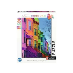 Puzzle 500 pièces : Collection Photo d'Art - Maisons multicolores - Nathan