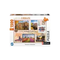 Puzzle 1500 pièces : Collection Urbain - Vacances à Amsterdam - Nathan