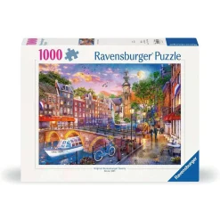 Puzzle 1000 pièces - Coucher de soleil sur Amsterdam - Ravensburger