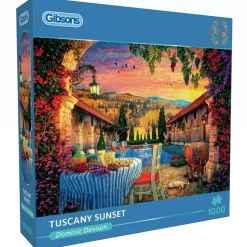 Puzzle 1000 pièces : Coucher de soleil sur la Toscane - Gibsons
