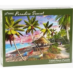 Puzzle 1000 pièces : Coucher de soleil paradisiaque - Vermont Christmas Company