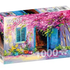 Puzzle 1000 Pièces : Cour fleurie - EnjoyPuzzle