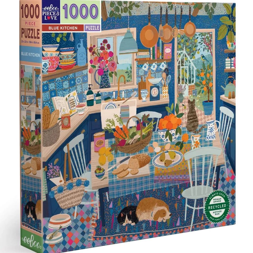 Puzzle 1000 pièces : Cuisine bleue - Eeboo