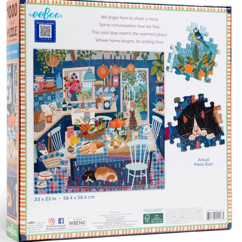 Puzzle 1000 pièces : Cuisine bleue - Eeboo