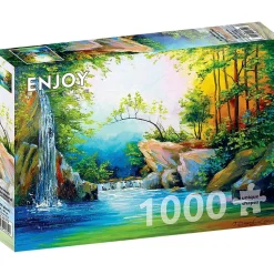 Puzzle 1000 Pièces : Dans les bois Près de la cascade - EnjoyPuzzle
