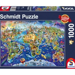 Puzzle 1000 pièces : Découvre notre monde - Schmidt