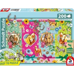 Puzzle 200 pièces : Des chevaux heureux - Schmidt