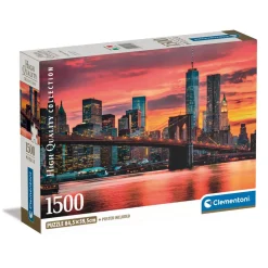 Puzzle 1500 pièces : East River au crépuscule - Clementoni