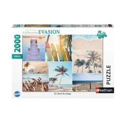 Puzzle 2000 pièces : En bord de plage - Nathan