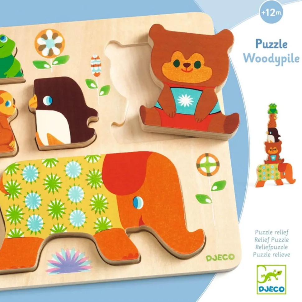 Puzzle 5 pièces à encastrement : Woodypile - Djeco