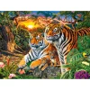 Puzzle 180 pièces : Famille de Tigres - Castorland