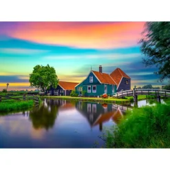 Puzzle 1000 Pièces : Ferme aux Pays-Bas - EnjoyPuzzle