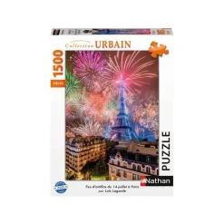 Puzzle 1500 pièces : Feu d'artifice du 14 juillet à Paris, Loïc Lagarde - Nathan