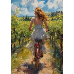 Puzzle 1000 pièces : Fille à Vélo - Ks Games