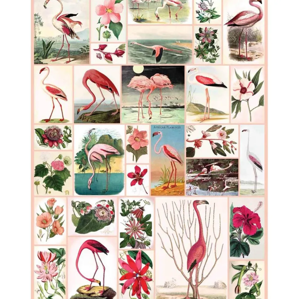 Puzzle 1000 pièces : Flamingos and Flowers - New York Puzzle Company