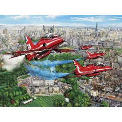 Puzzle 1000 pièces : Flèches rouges survolant Londres - Gibsons