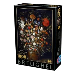 Puzzle 1000 pièces : Fleurs dans un vase, Pieter Brueghel - DToys