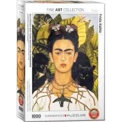 Puzzle 1000 pièces : Frida Kahlo : Autoportait avec collier d'épines et colibri - Eurographics