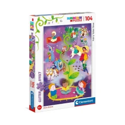 Puzzle 104 pièces : Glitter : Le temps des contes de fées - Clementoni